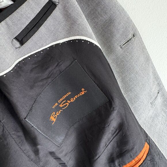 Mens Ben Sherman Gray Two Button Blazer 40L corporate Wall Street business man - Picture 5 of 6